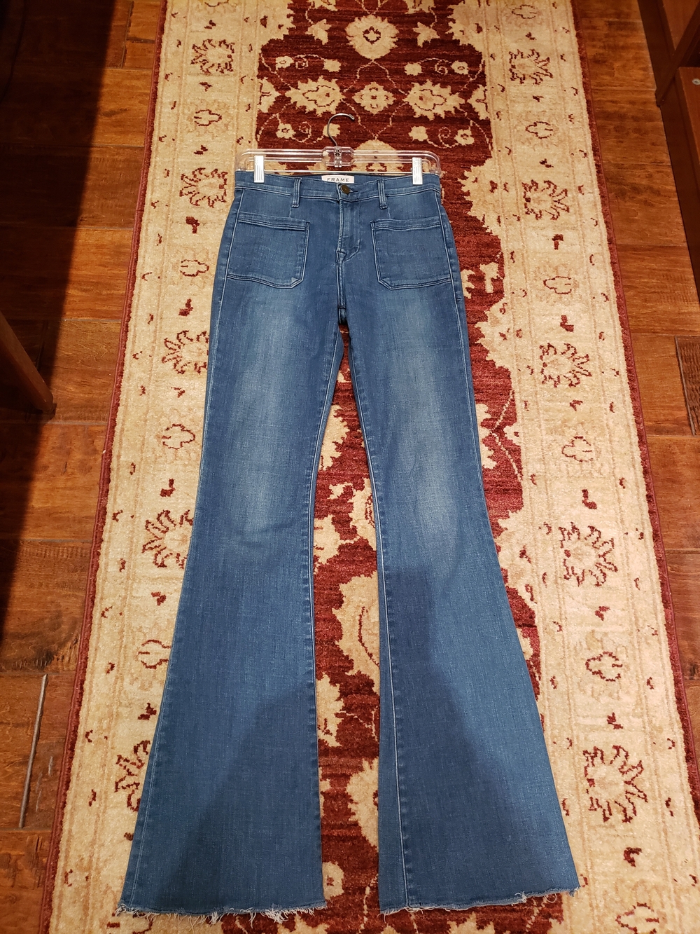Frame Denim Medium Blue Wide-Leg Flare Jeans Size 25